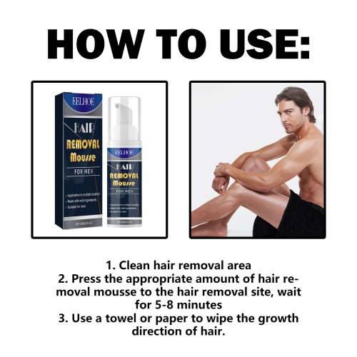 Men's Hair Removal Mousse for Chest, Legs & Underarms