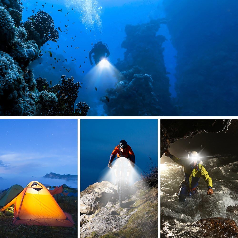 Suptig Underwater LED Dive Light - 84 High-Power Dimmable LEDs, Waterproof 164ft for GoPro & Cameras