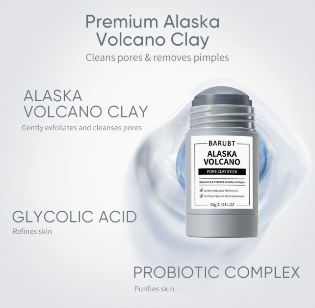 Volcanic Clay Mask Stick, Deep Cleansing Face Mask for Blackheads