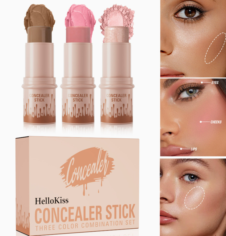 3-in-1 Contour Stick Set, Highlight, Contour & Blush