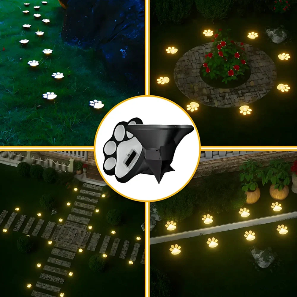 Animal Paw Pathway Light Eco‑Friendly Solar Garden Décor