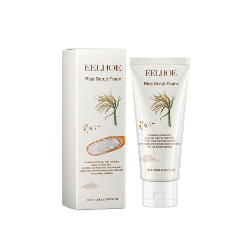 Rice Scrub Face Wash Foam with Hyaluronic Acid