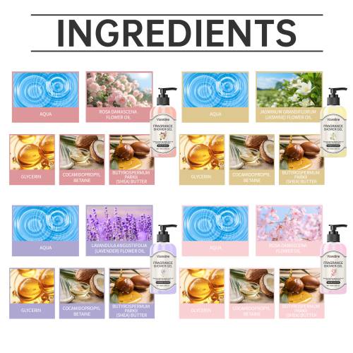 Lavender Scented Shower Gel for Women, Moisturising Body Wash