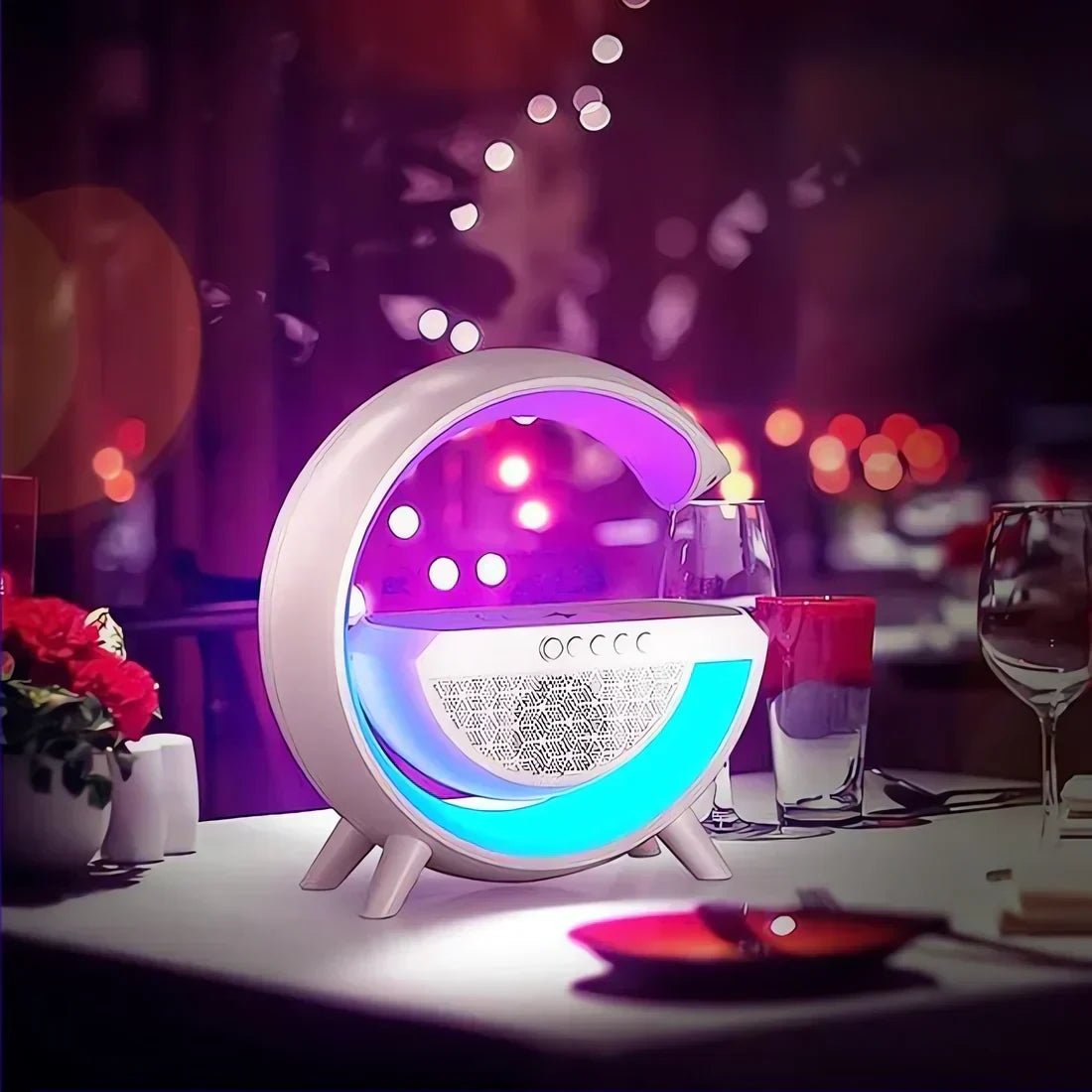 Multifunctional Bluetooth Speaker with Light, Wireless Charging, and Clock