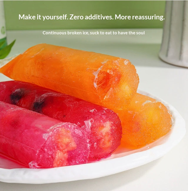 Reusable Freezer Pop Bags, Self-Sealing Food-Grade Ice Pop Moulds