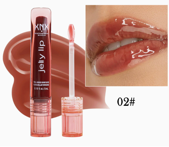 Plumping Lip Oil, Mirror-Shine Liquid Lipstick with Non-Sticky Glass-Lip Finish