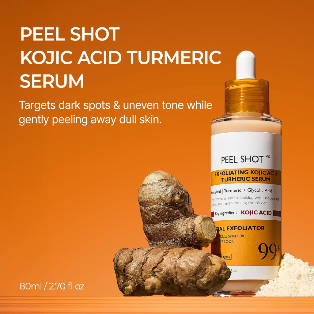 Peel Shot Kojic Acid Turmeric Duo for Dark Spots and Uneven Tone