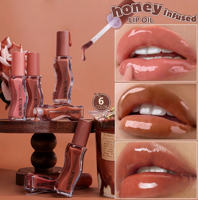 Ice Cream Flavoured Lip Oil Gloss, Mirror-Shine Wet-Look Hydrating Lip Gloss