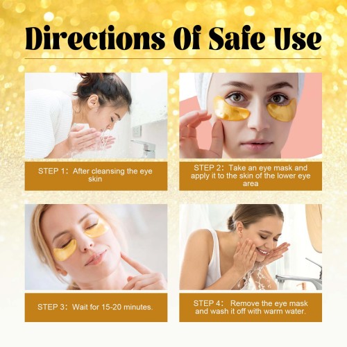 24K Gold Under-Eye Patches with Collagen & Hyaluronic Acid