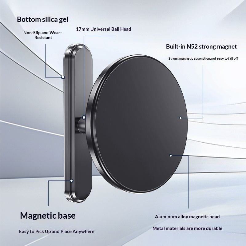 Magnetic Phone Holder for Gym & Car, Foldable Mount with Suction Base