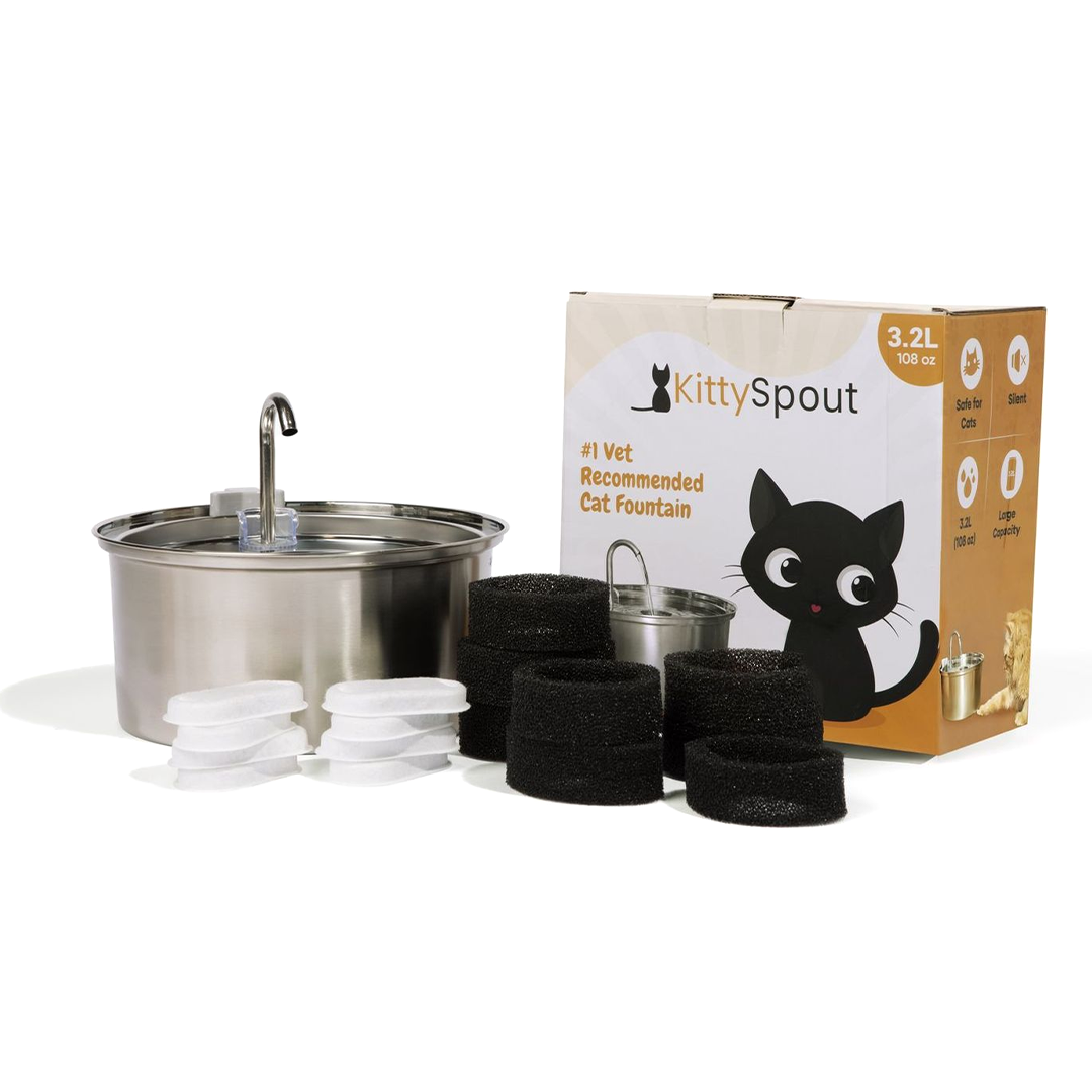 3.2 L Automatic Pet Fountain 304 Stainless Steel Cat Water Dispenser with Filter
