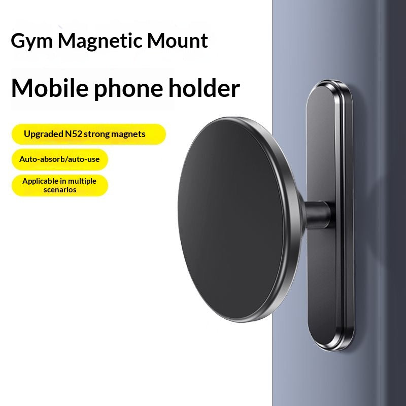 Magnetic Phone Holder for Gym & Car, Foldable Mount with Suction Base