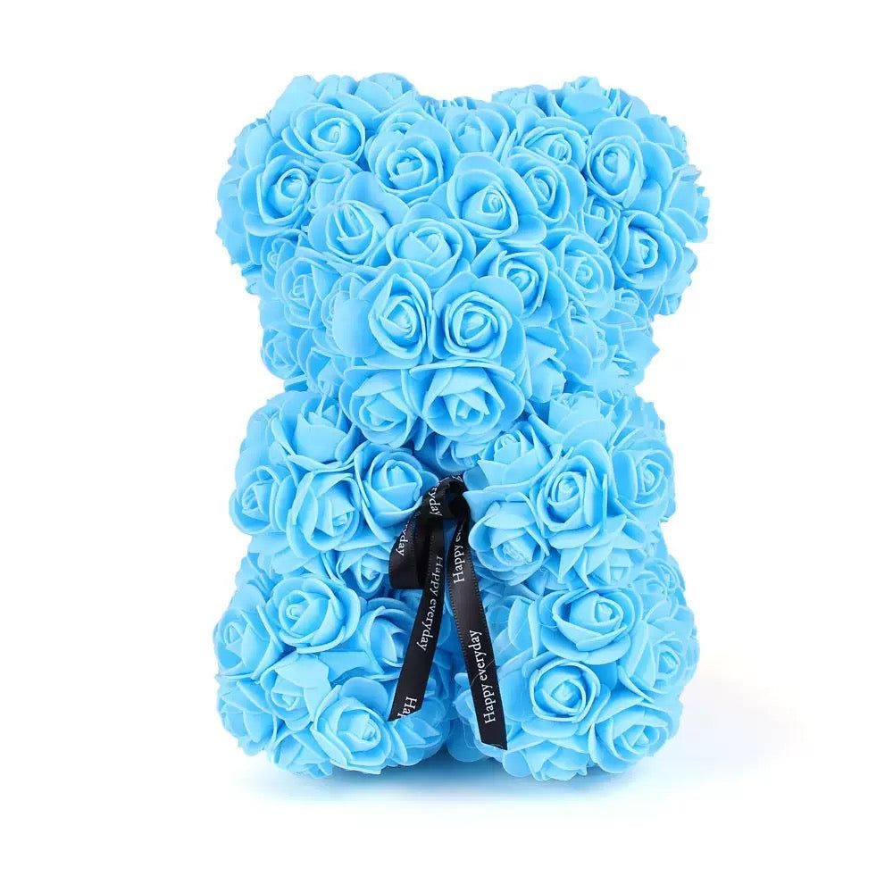 Rose Bear Valentine's Gift, Artificial Flower Bear in Multiple Colours