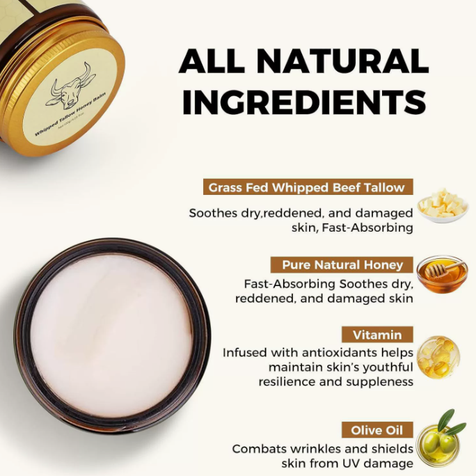 Tallow & Honey Body Butter, Deep Nourishing Moisturising Cream