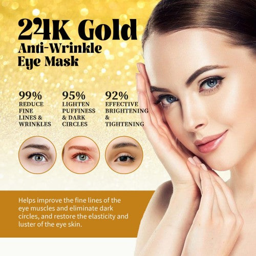 24K Gold Under-Eye Patches with Collagen & Hyaluronic Acid