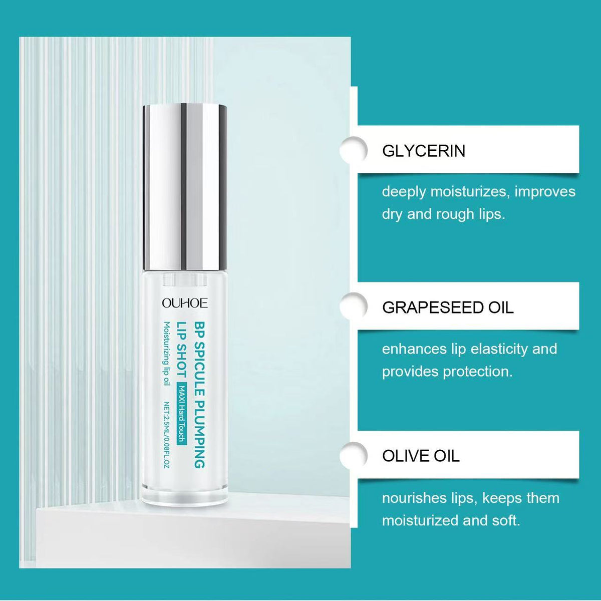 Clear Hydrating Lip Oil, Glass Lip Gloss