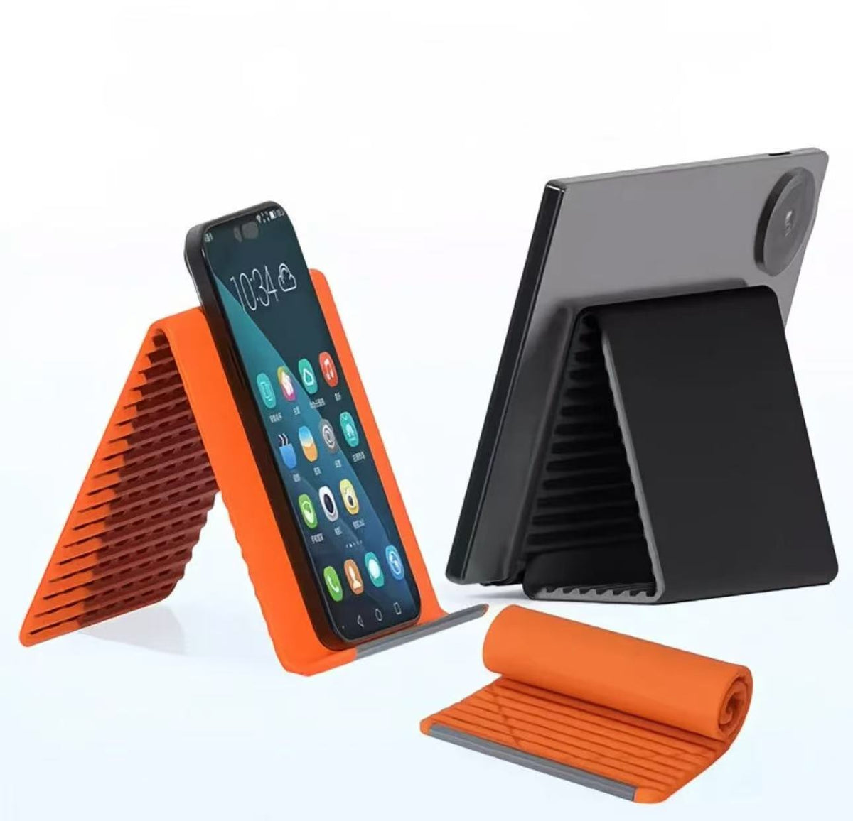 Foldable Silicone Phone & Laptop Stand, Portable Anti-Slip Holder