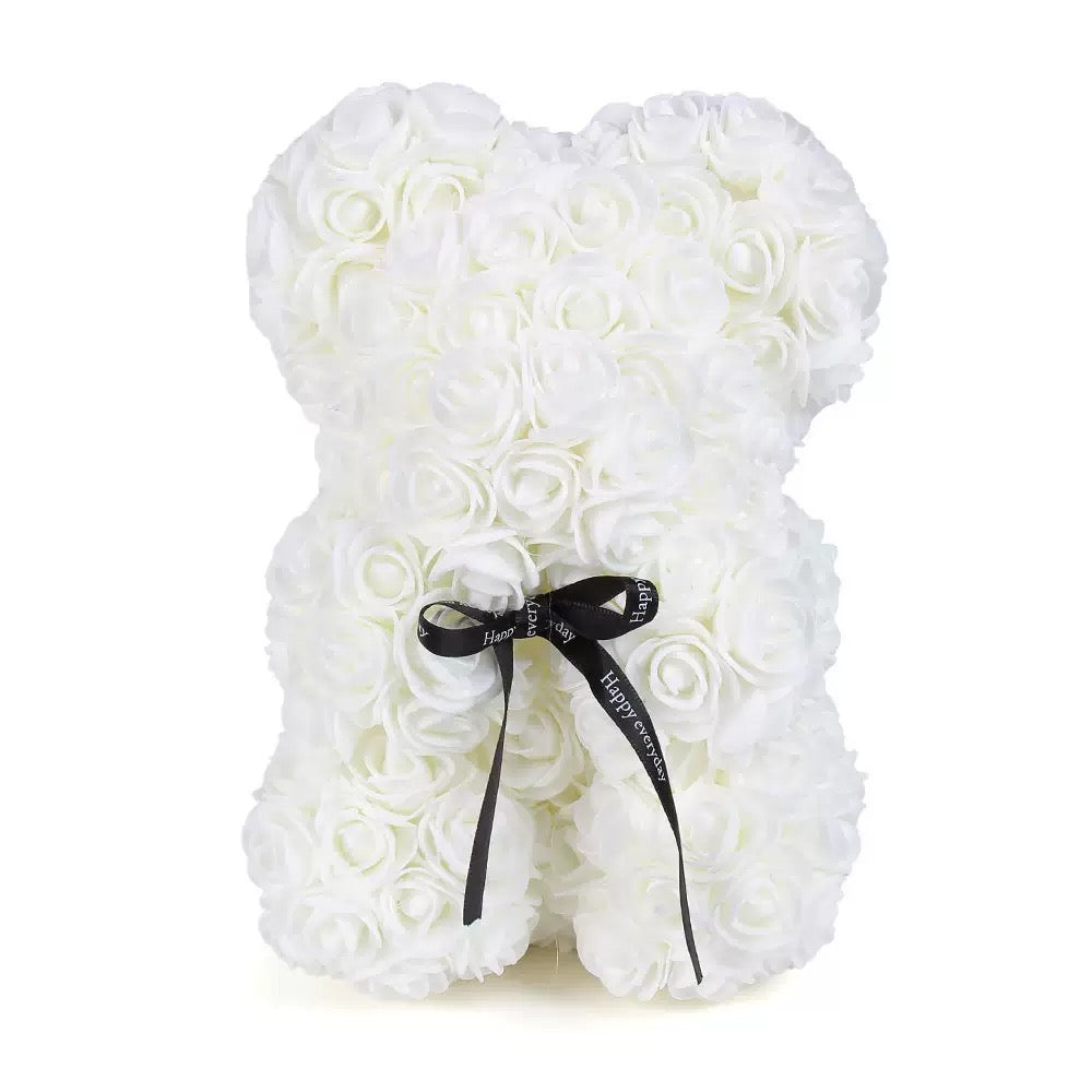 Rose Bear Valentine's Gift, Artificial Flower Bear in Multiple Colours