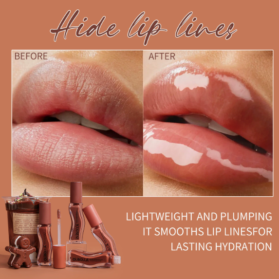 Ice Cream Flavoured Lip Oil Gloss, Mirror-Shine Wet-Look Hydrating Lip Gloss