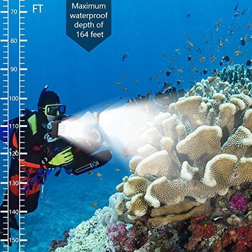 Suptig Underwater LED Dive Light - 84 High-Power Dimmable LEDs, Waterproof 164ft for GoPro & Cameras