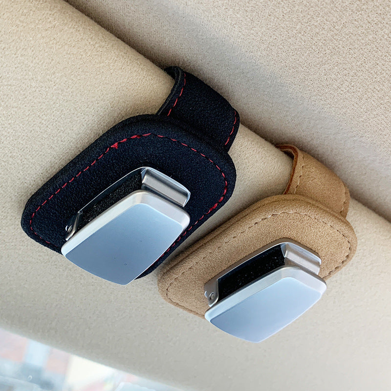 Leather Sunglasses Holder for Car - Custom Logo Available