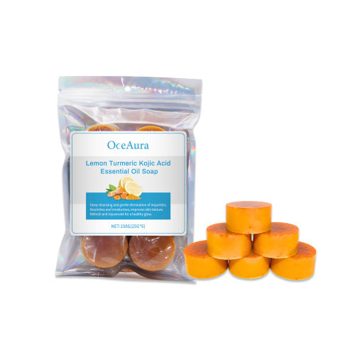 Lemon Turmeric Soap Bar with Coconut Oil for Face & Body