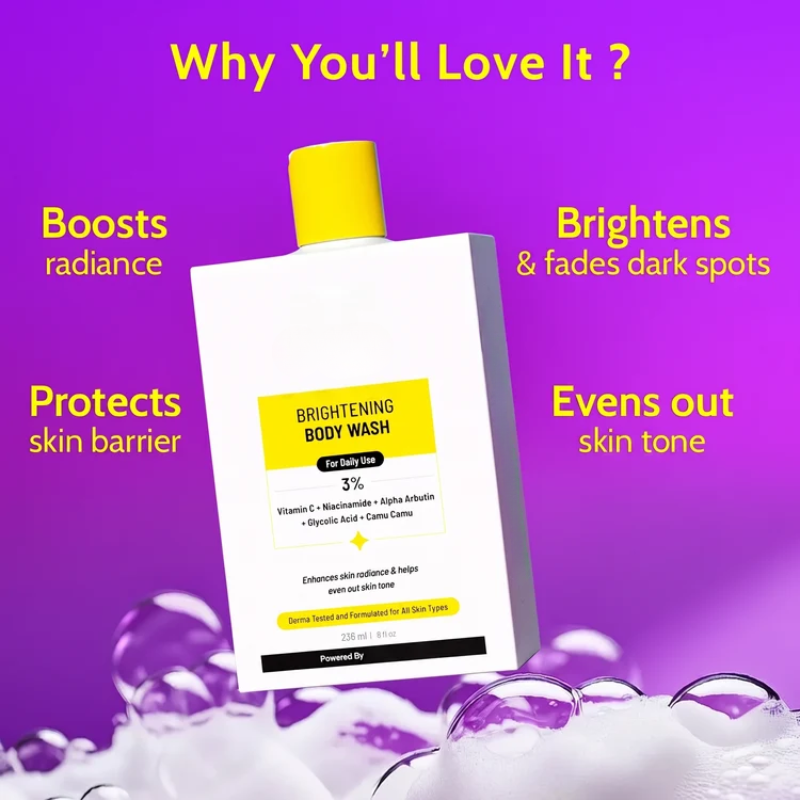Brightening Body Wash with Vitamin C and Glycolic Acid for Dark Spots