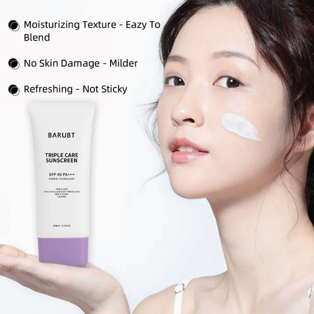 3-in-1 Face Sun Cream, Lightweight Non-Greasy Daily Formula