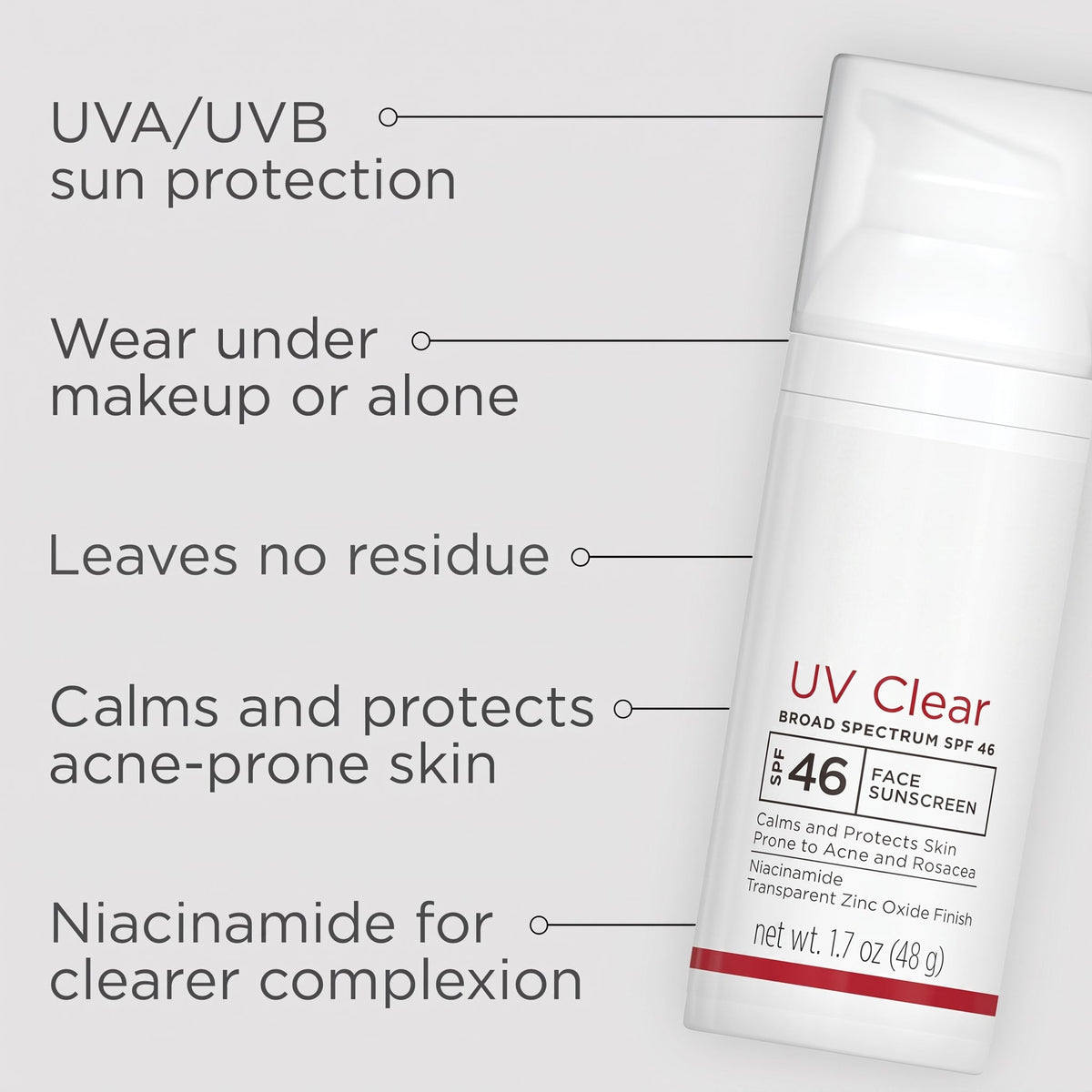 UV Clear Broad Spectrum SPF 46 with Niacinamide for Oily, Acne-Prone Skin