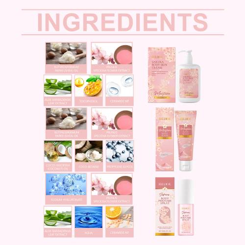 Cherry Blossom Body Care Set: Body Wash, Lotion & Body Mist
