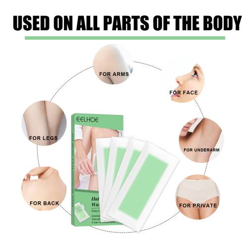 Portable Hair Removal Wax Strips with Jojoba