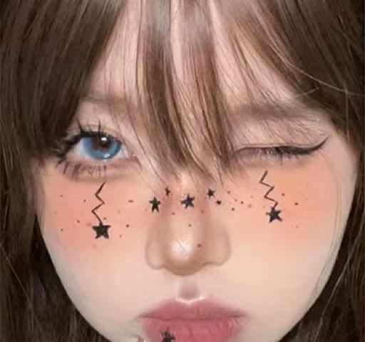 Face Stencil Template Set, Star Face & Eyebrow Stickers
