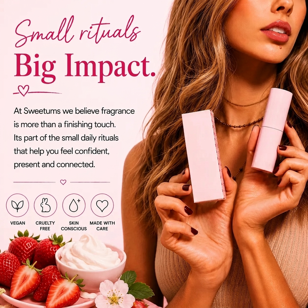 Strawberries and Cream Flavored Solid Fragrance Roll-On