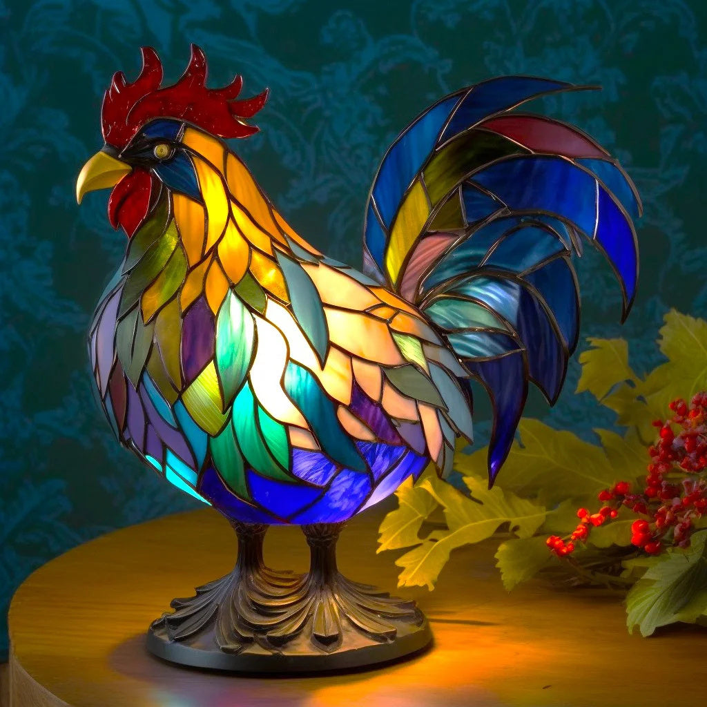 Home Decor Animal Lamp Color Glow Stained Glass Effect