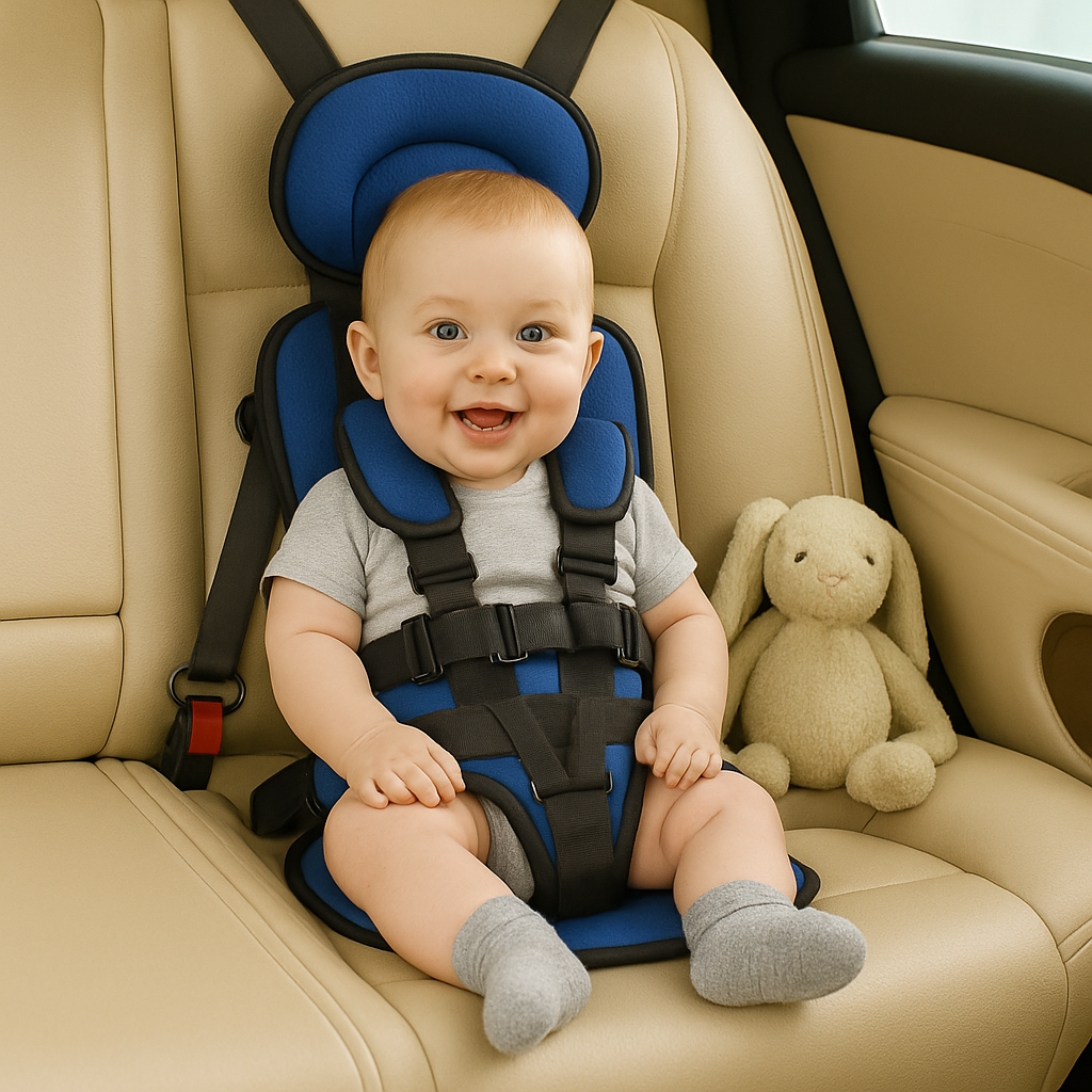 Booster Seat Safety Harness Padded Travel Car Seat Portable Slim Compact