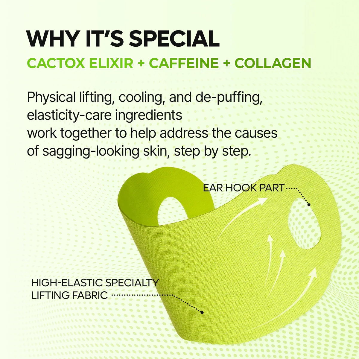 Cactox De-Puffing Pore Tox Mask Set with Caffeine for Puffiness and Pores