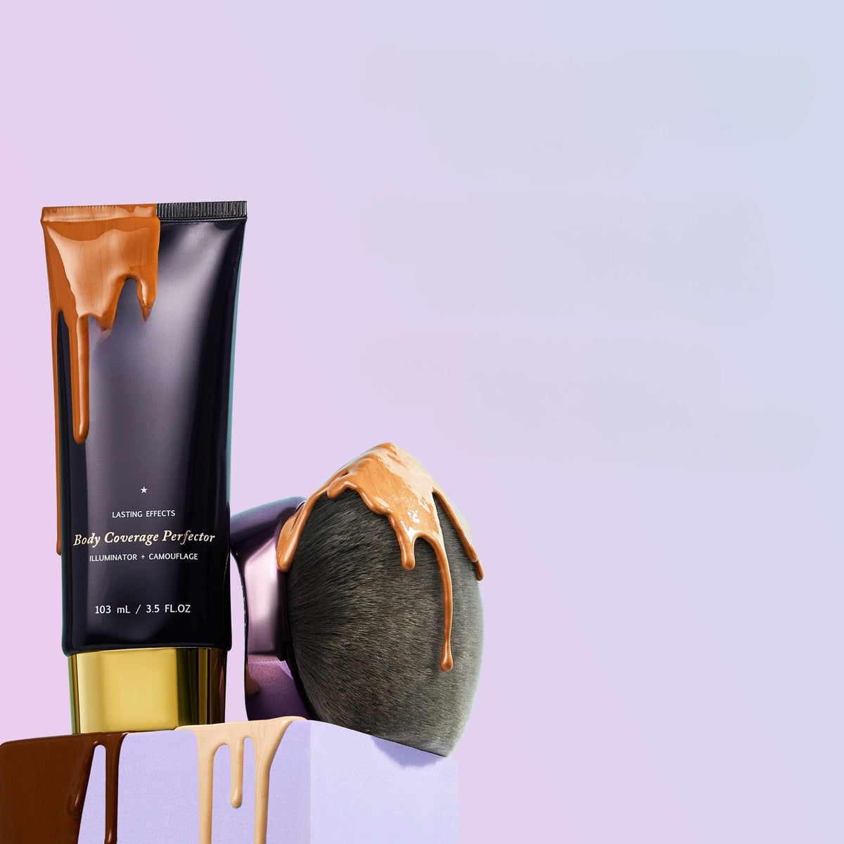 Body Coverage Perfector & Buffer Brush Set for Skin Tone & Scars