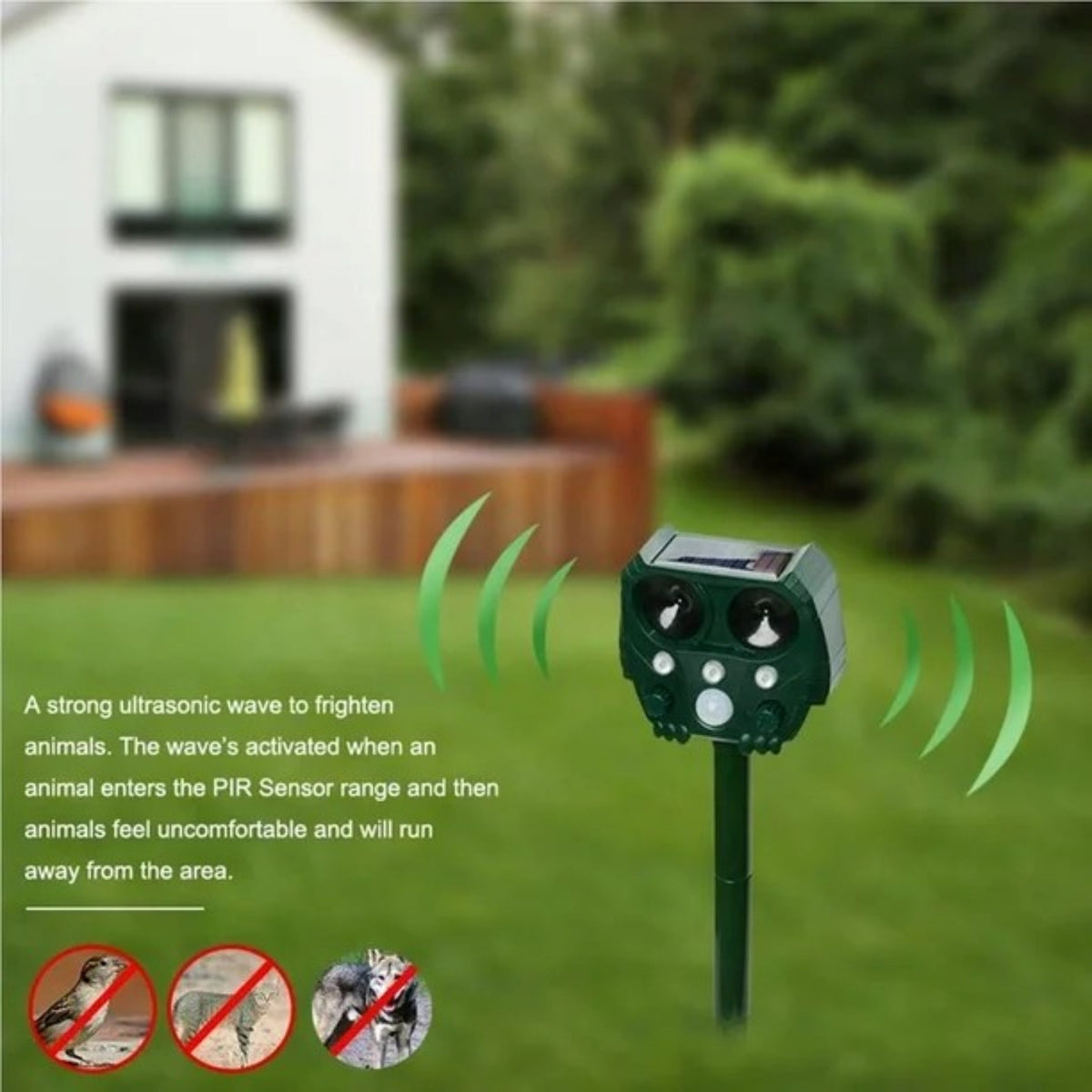 Solar Ultrasonic Pest Repeller for Gardens