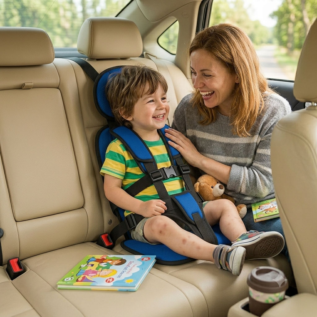 Kids Travel Booster Seat Portable Safety Belt for Car Journeys