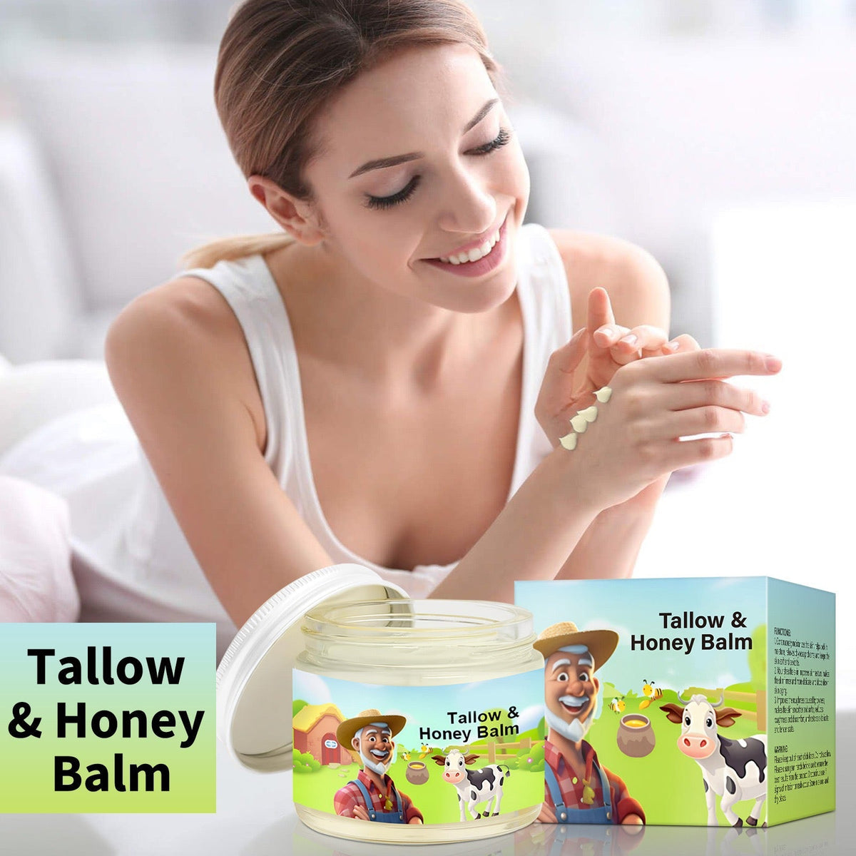Tallow Honey Balm – Moisturizer for Mature Skin with Vitamins A, D & E | Face & Neck Care