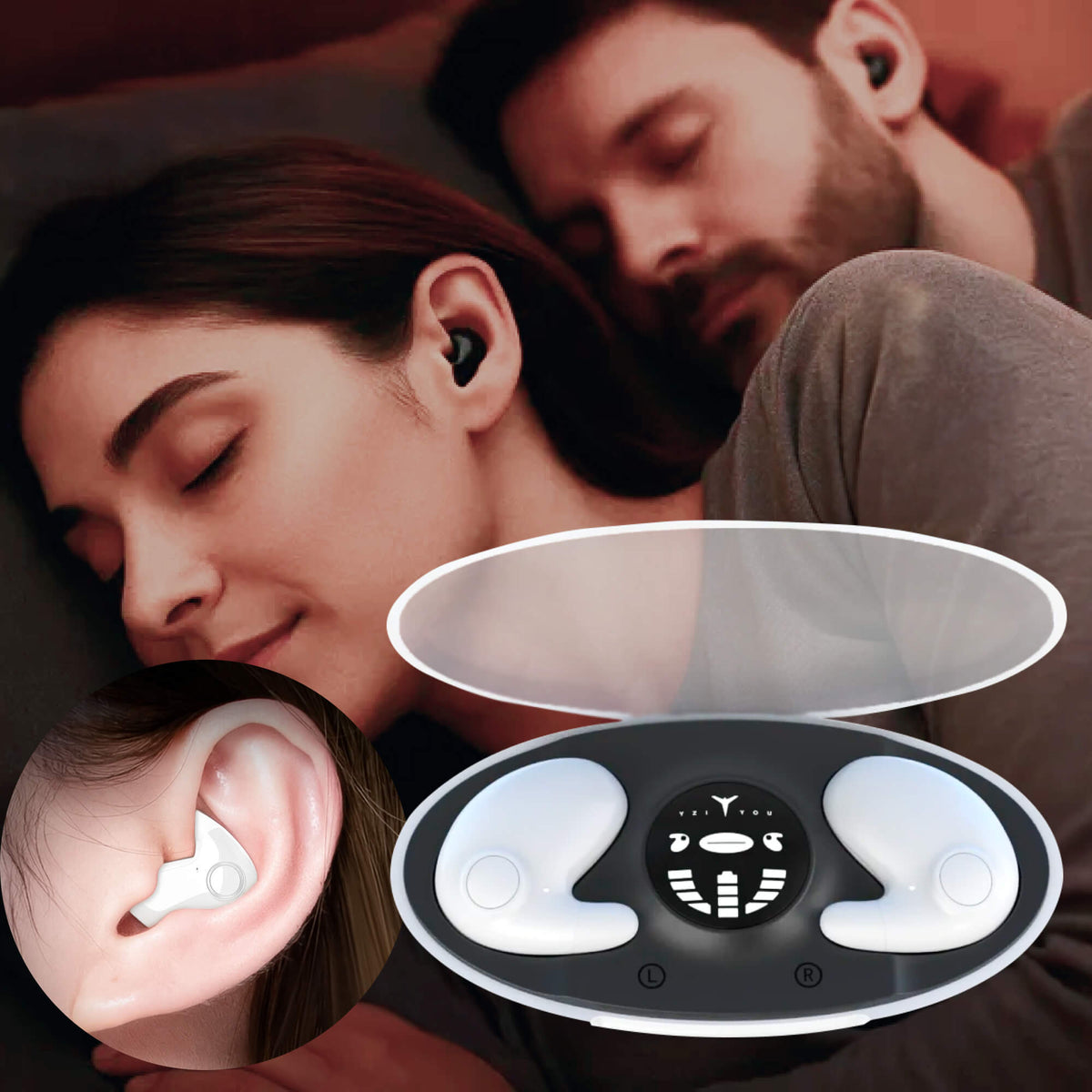 Wireless Sleep Earbuds Ultra-Small Noise-Blocking Earphones for Night Use