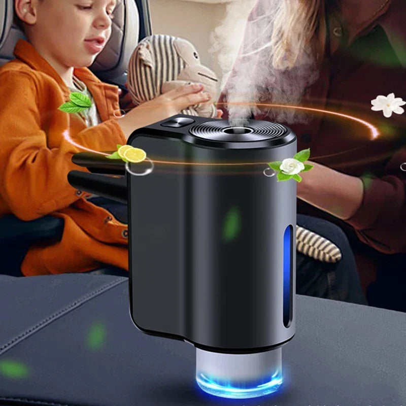 Smart Car Air Freshener – Intelligent Aromatherapy Diffuser with Auto Sensor & 3 Modes – Sleek Black Design