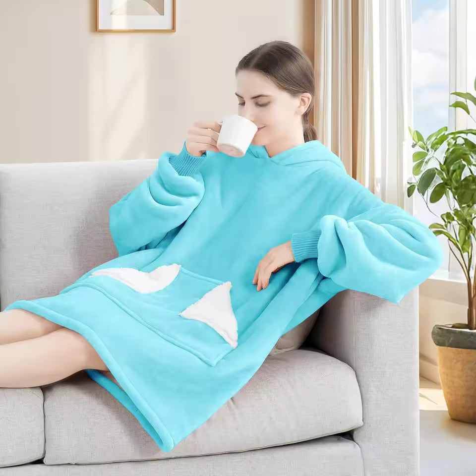 Blanket Hoodie – Oversized Fleece Sweatshirt Blanket