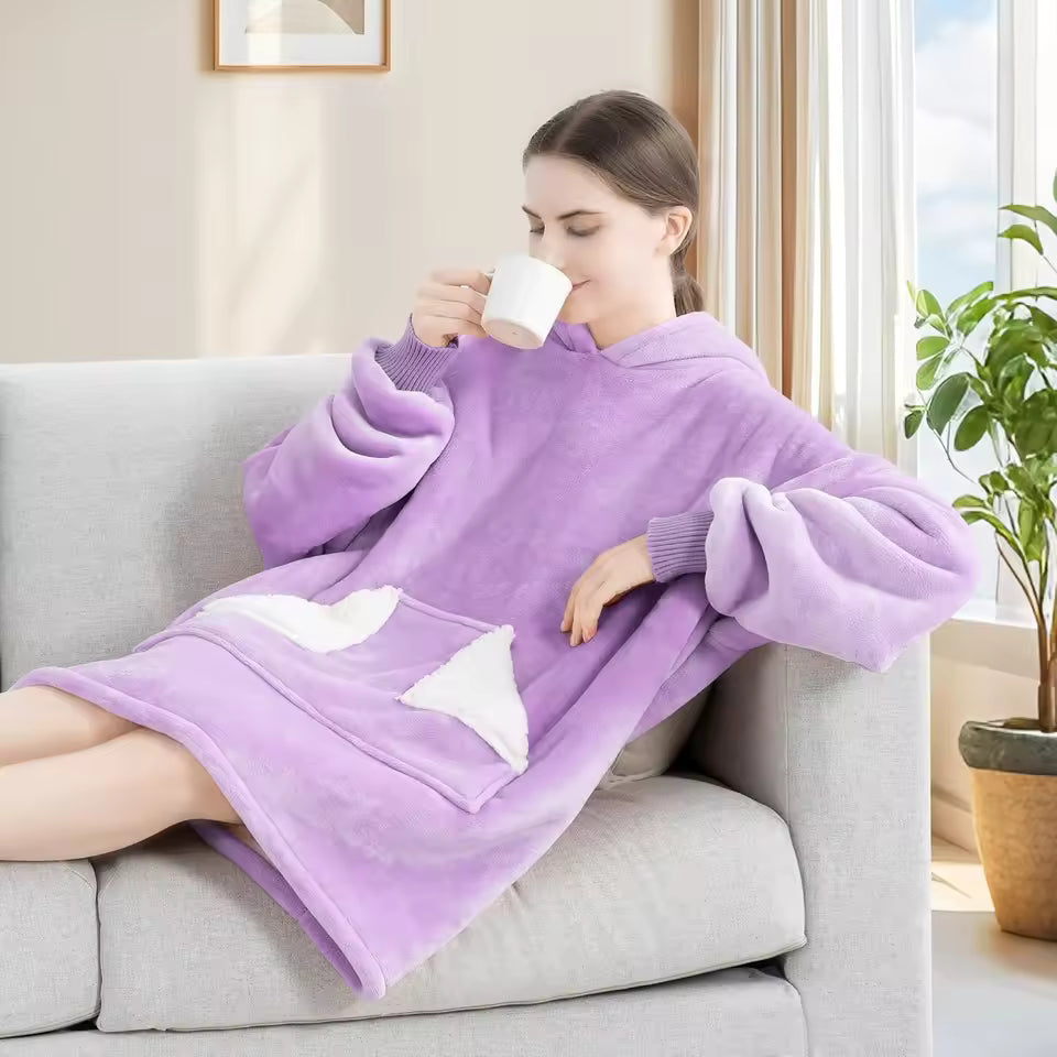 Blanket Hoodie – Oversized Fleece Sweatshirt Blanket