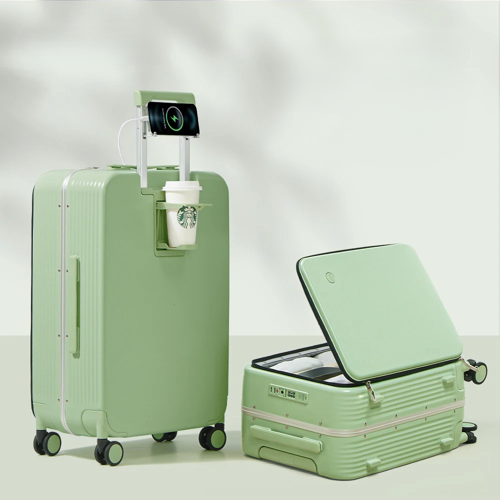 Aluminum Frame Hardshell Suitcase with USB Port – Turin