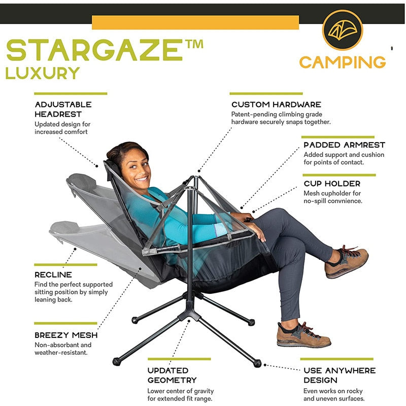 Experience Unparalleled Comfort in the Outdoors: Premium Recliner Rocking Chair for Garden, Fishing, and Camping