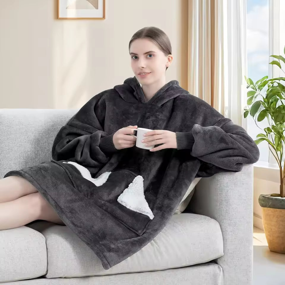 Blanket Hoodie – Oversized Fleece Sweatshirt Blanket