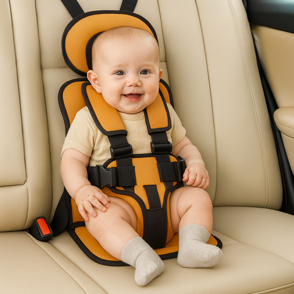 Booster Seat Safety Harness Padded Travel Car Seat Portable Slim Compact