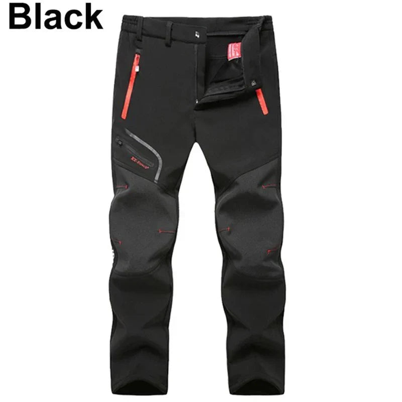 Men’s Waterproof Softshell Hiking Pants – Winter Warm, Windproof & Breathable Outdoor Trousers, Plus Size L-6XL for Camping, Fishing, Skiing & Climbing