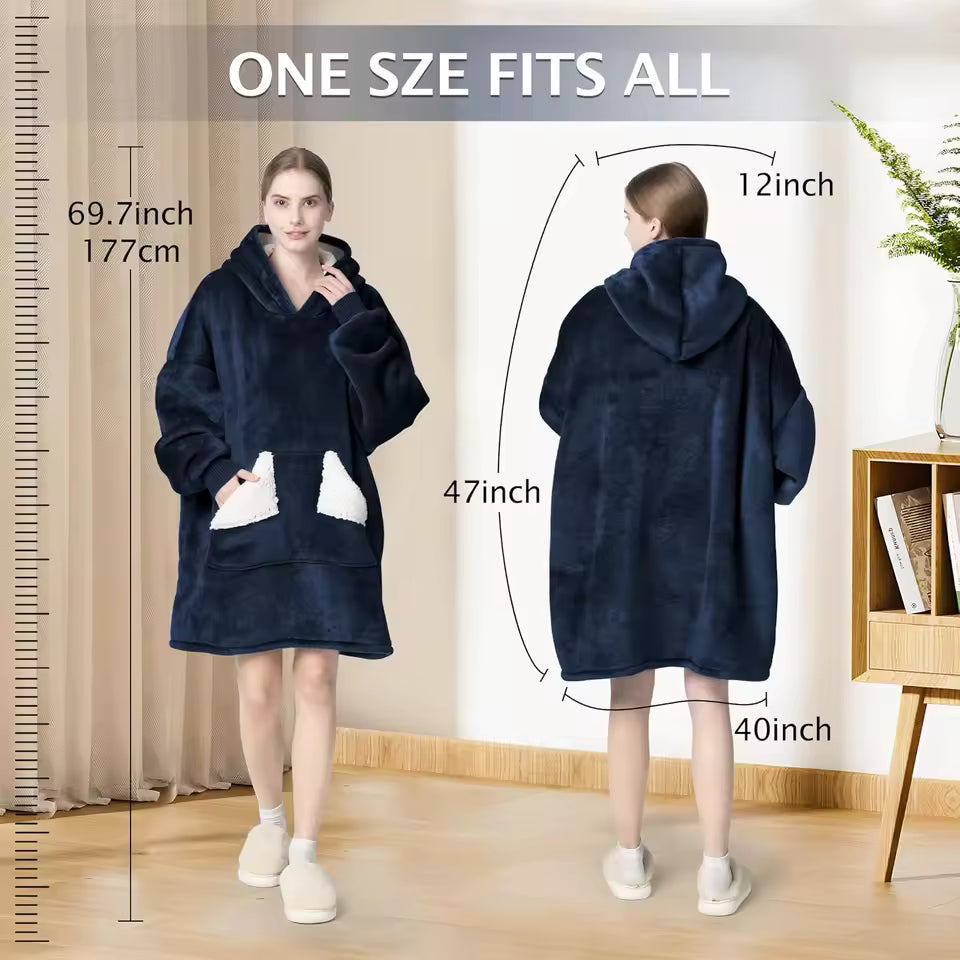 Blanket Hoodie – Oversized Fleece Sweatshirt Blanket